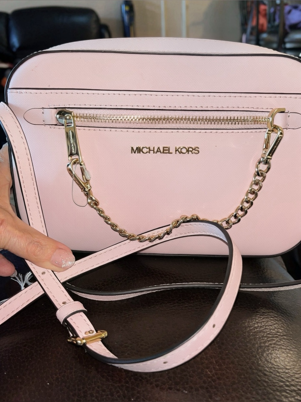 NWT Michael Kors powder blush East West Chain Crossbody